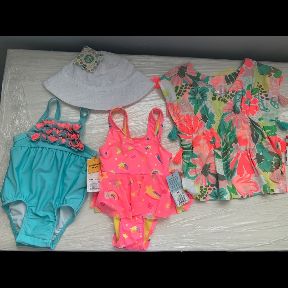 Cat and Jack Baby Girl Swim / Bathing suit  Bundle